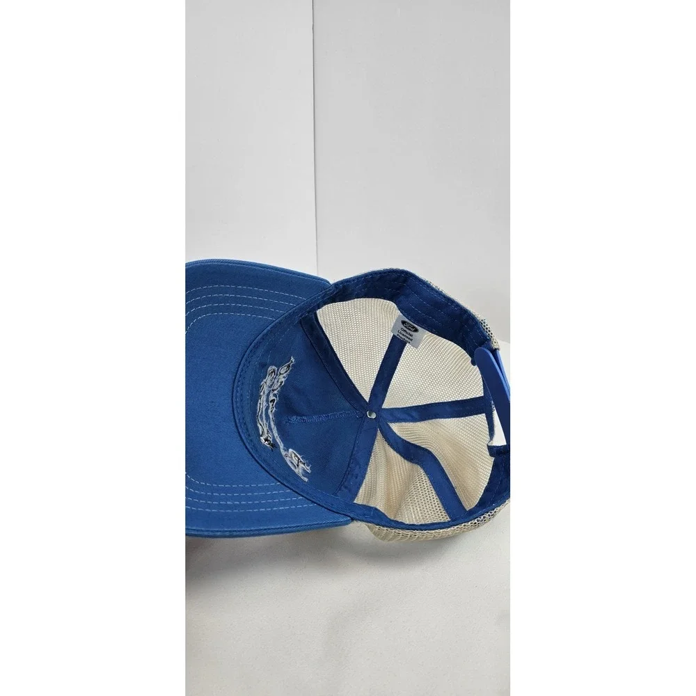 Ford Bronco‎ Trucker Hat Retro Stripe Script Logo Blue Mesh Adjustable Cap